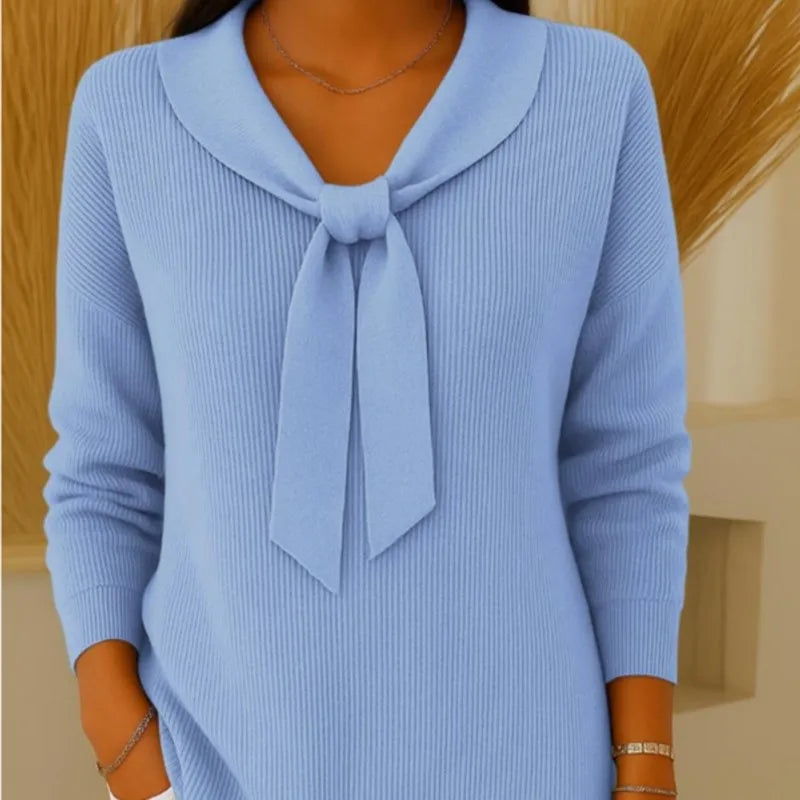 Margaret | Classic Bow-Neck Knit Top