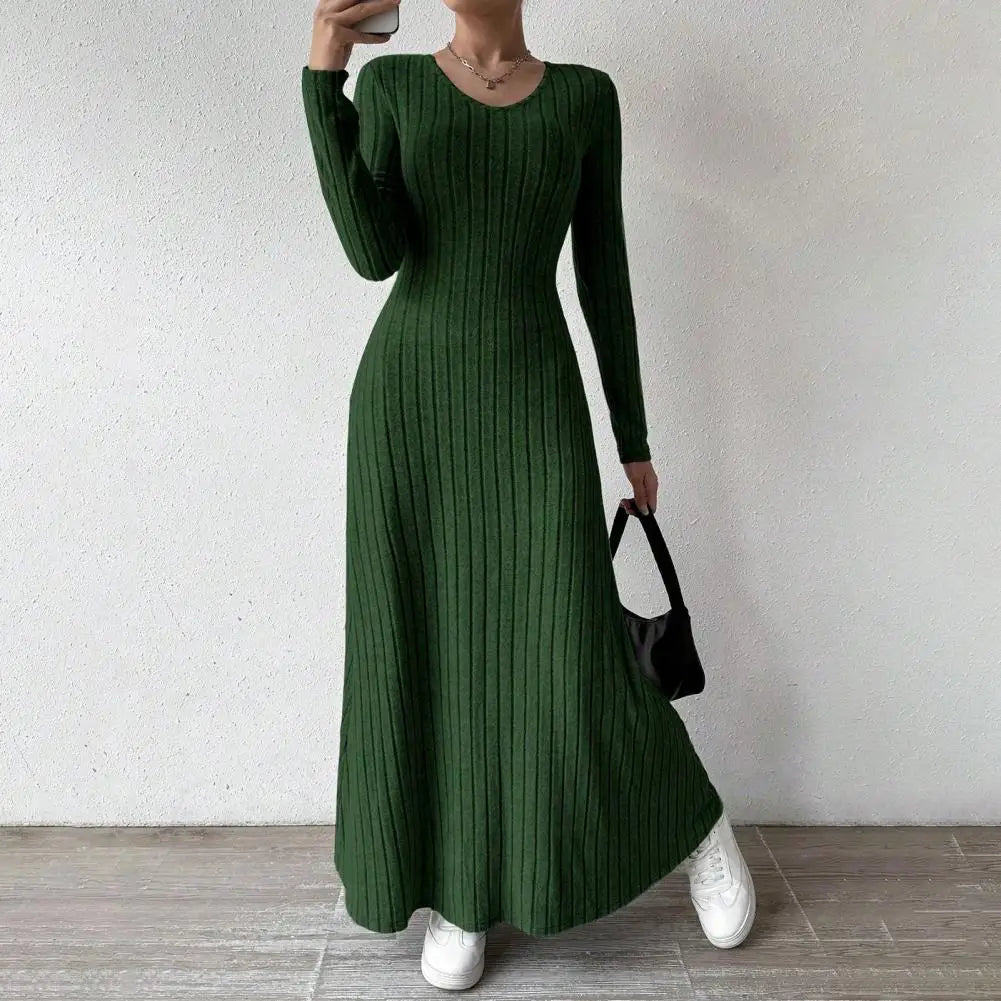 Amelia | Elegant Ribbed Knit Maxi Dress