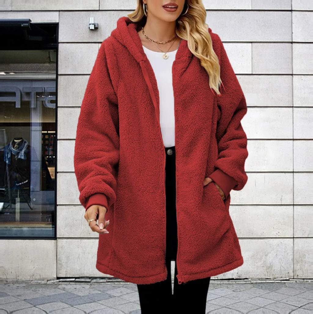 Dartha | Cozy Sherpa Hooded Coat