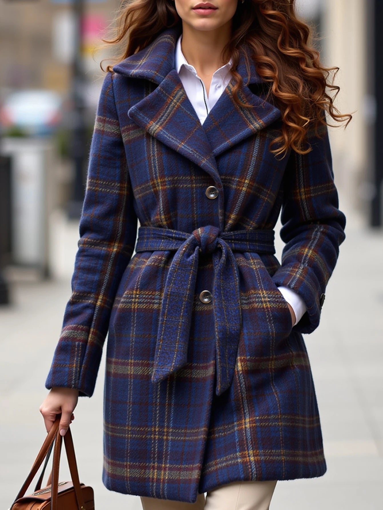 Jenni | Classic Plaid Wool Coat