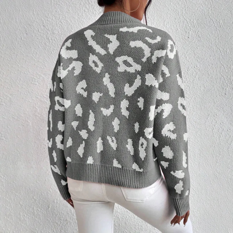 Elaine | Cozy Leopard Knit Sweater1