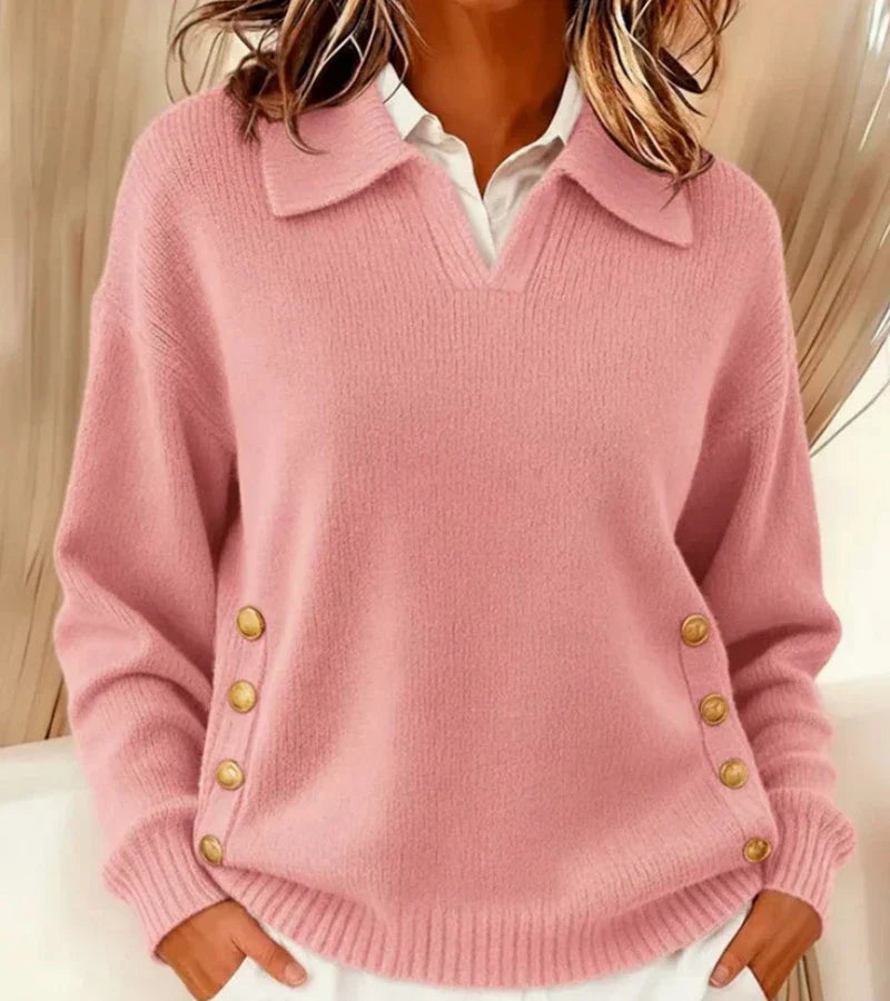 Harper | Elegant Button-Collar Sweater