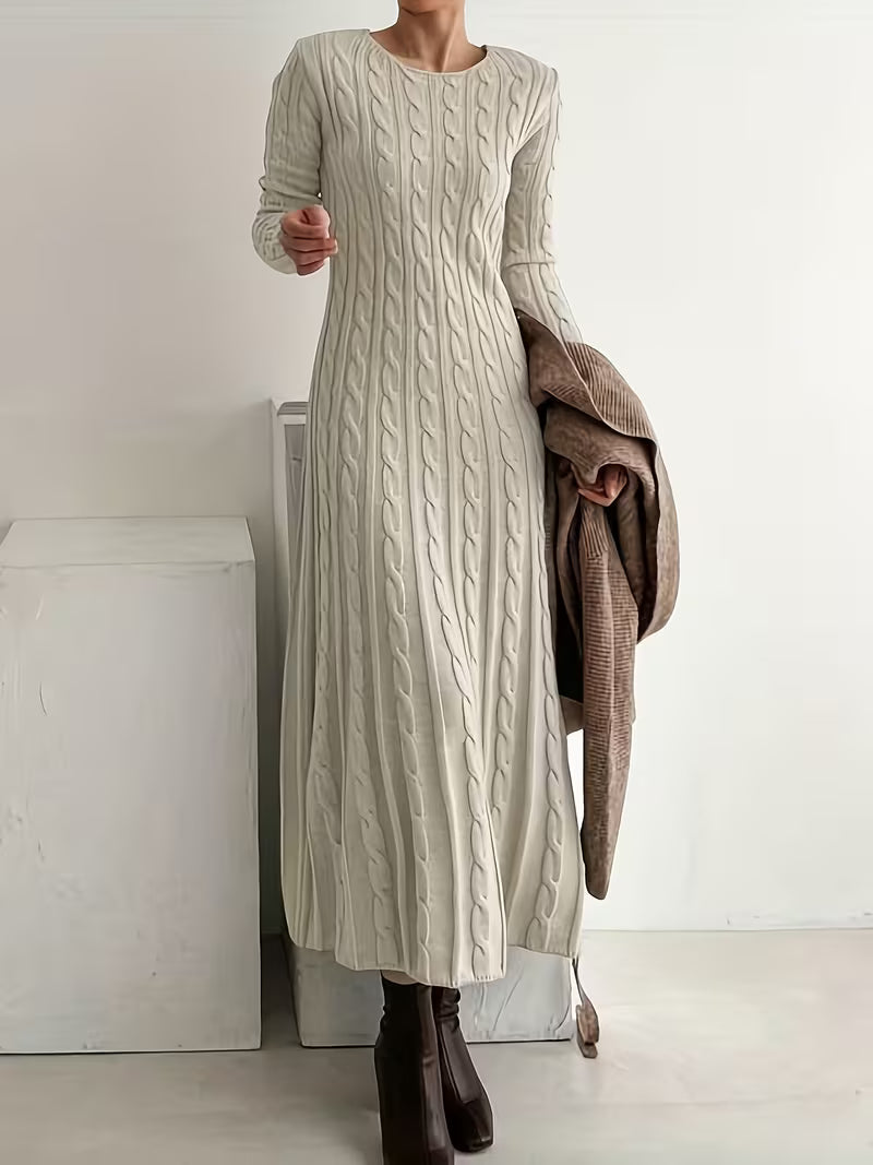 Cathy | Elegant Cable-Knit Maxi Dress