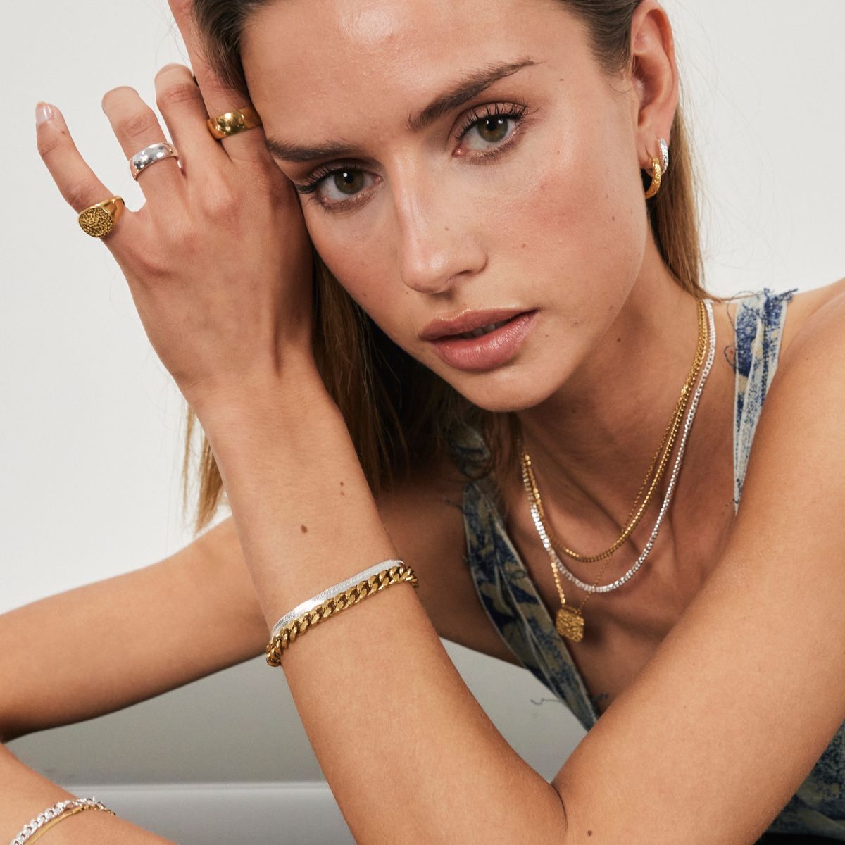 4 mm Flat Chain Bracelet – 925 Sterling Silver Plated