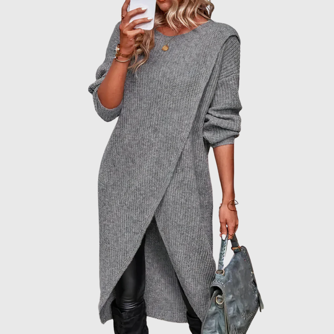 Clara™ | Soft Wrap Sweater Dress