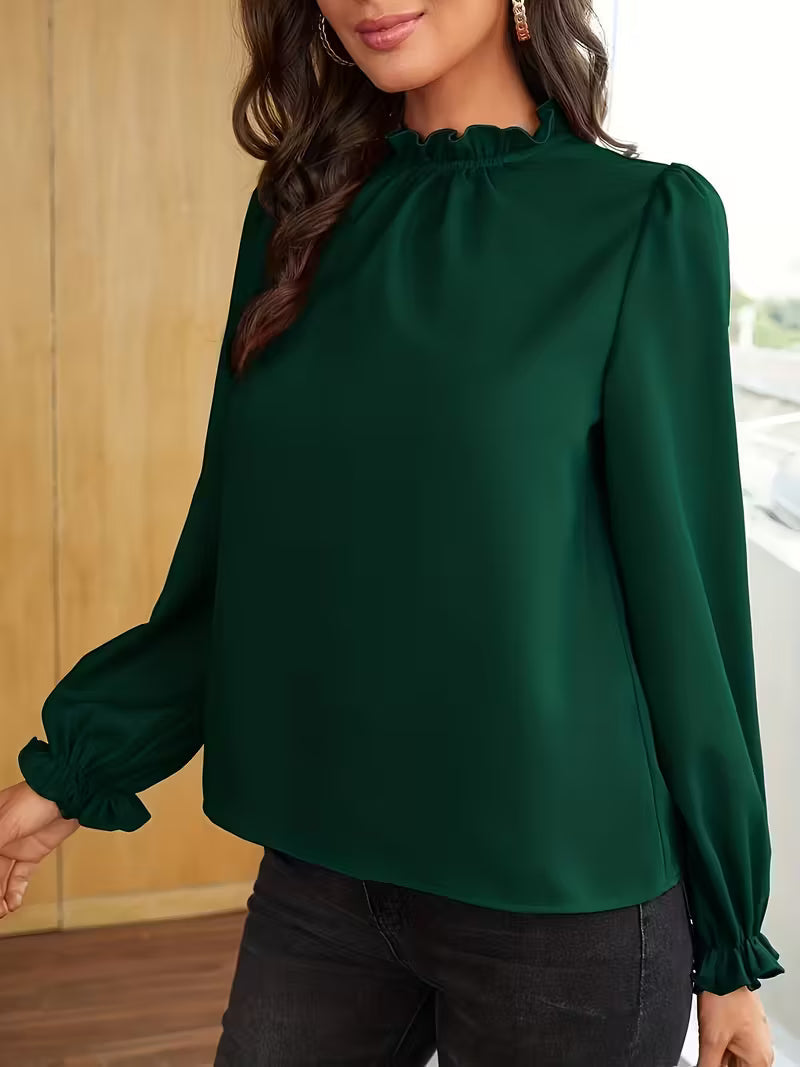 Eleanor | Elegant Ruffle-Neck Blouse