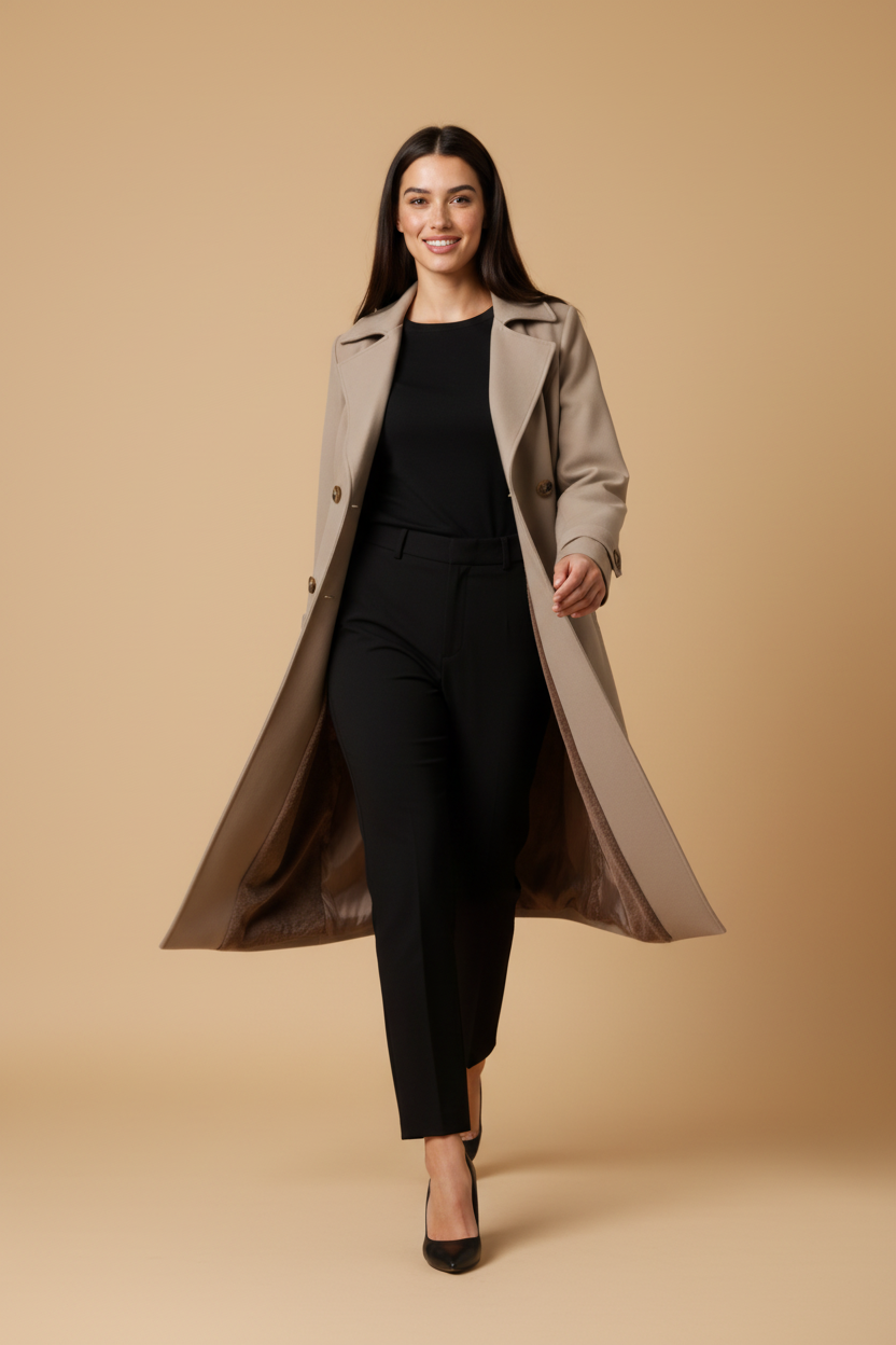 Amelia | Elegant Wool Trench Coat