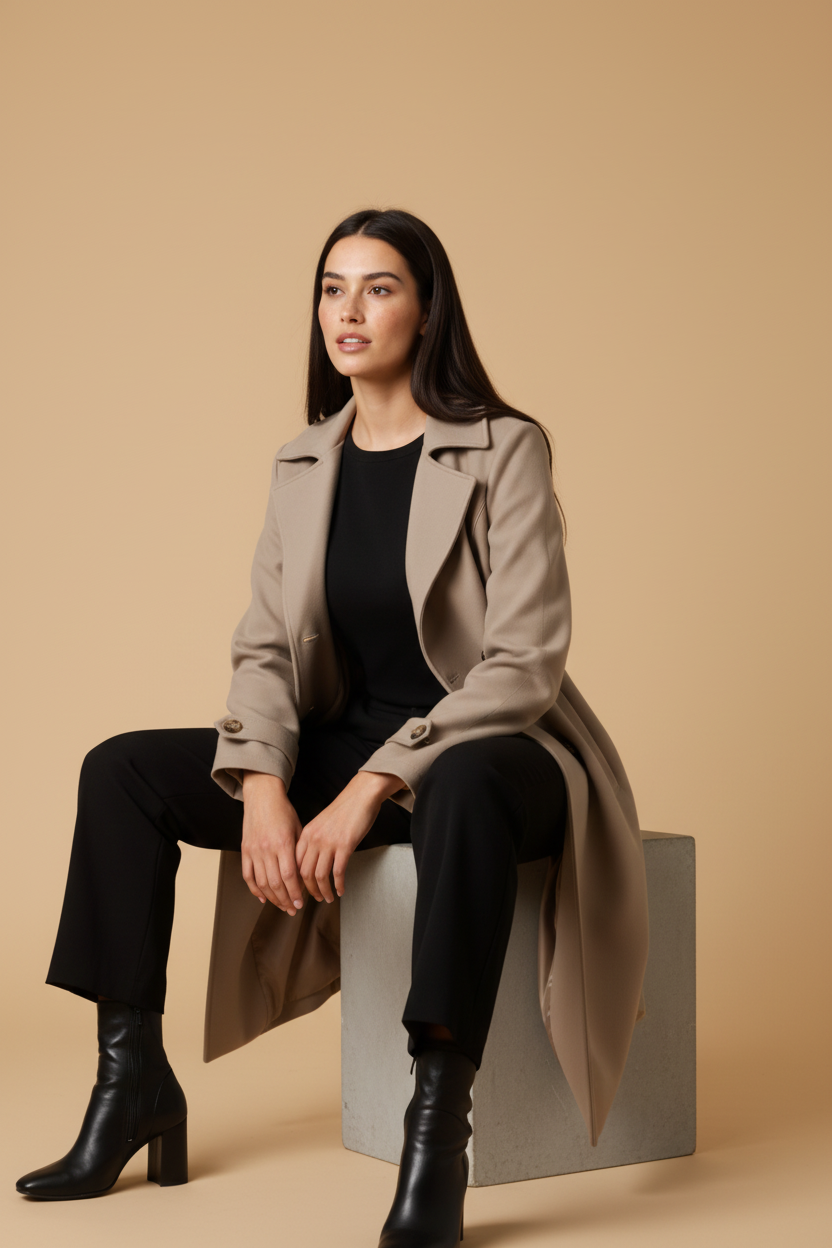 Amelia | Elegant Wool Trench Coat