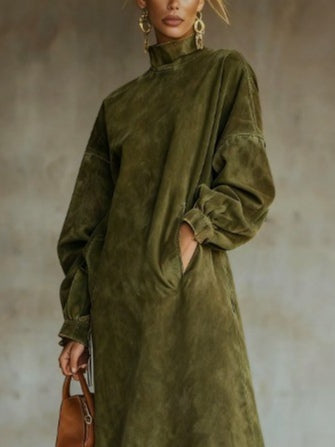 Helen | Cozy Suede Fringe Dress