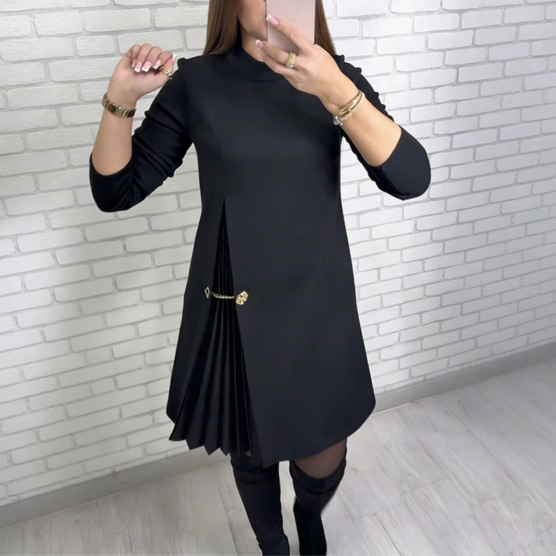 Eileen | Long Sleeve Pleated Dress